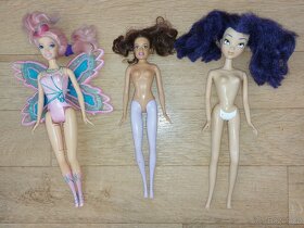 3 x panenka originál Barbie Mattel + panenka Disney, šatičky - 3