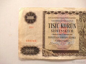 Bankovka 1000 korun Slovenských 1940 Perf.SPECIMEN - 3