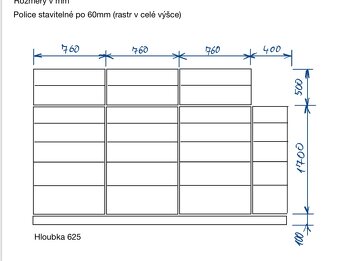 Skříně s policemi (vysoká) - kvalitní materiál jako nové - 3