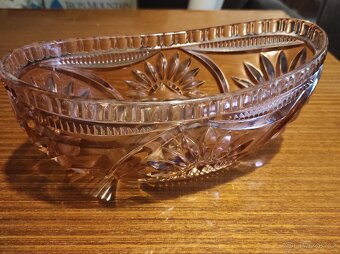 Růžová skleněná mísa žardiniéra - 3