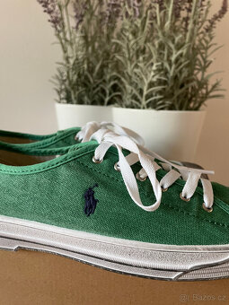 Nové zelené plátěné tenisky Polo Ralph Lauren, vel. 40 - 3