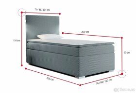 Čalouněná postel boxspring RENATA + topper - 3