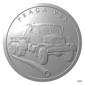 Stříbrná mince Na kolech - Nákladní automobil Praga V3S proo - 3