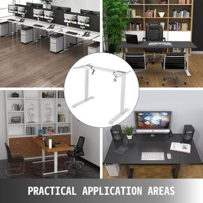 Elektrický polohovací stůl, standup desk, bílý rám - 3