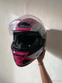 Integrální helma LS2 FF800 STORM Techy Gloss White Pink - 3