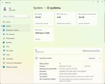 Herní PC - Ryzen 5500, 16GB RAM, 1TB NVME, 6600XT, WIN11 - 3