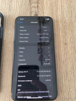 iPhone 11 Pro Max 64G baterie 84% - 3