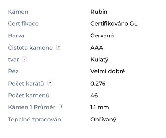 Přívěsek s rubíny bílé zlato 14 karátů - 3