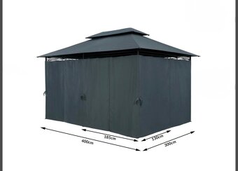 Zahradní altán 4x3 m - antracit - 3