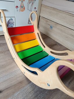 Duhová dřevěná houpačka Swing - 3