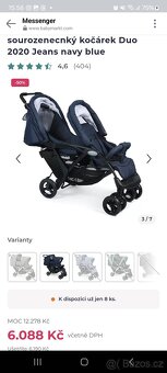 Sourozenecký kočárek Duo 2020 jeans navy blue - 3