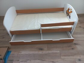 Detska postel 80x160cm,s matraci,zabranou a spodnim supletem - 3