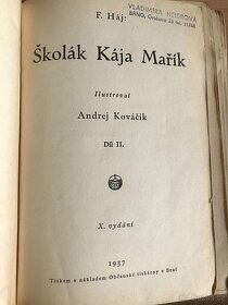 Školák Kája Mařík l.-6.díl 1937-1938, starožitný - 3