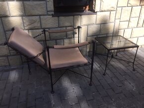 Kovová souprava křeslo + odkládací stolek Lorraine - 3