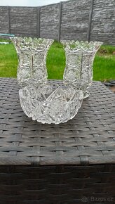 Sada váz a misky, broušené sklo - 3