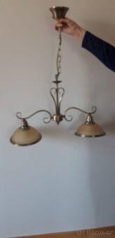 Dvojramenný lustr + 4 nástěnné lampy ve stejném stylu - 3