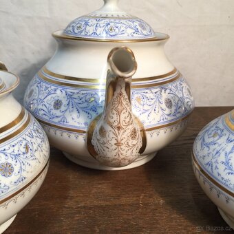 Biedermeier porcelánová sada konvice cukřenka džbánek - 3