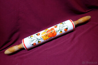 Váleček na nudle - Vlčí máky - porcelán - starý - 3