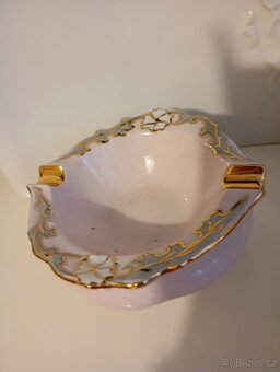 Růžový porcelán popelník - 3