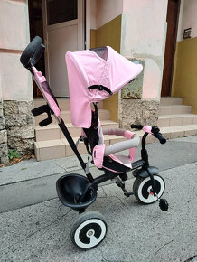 Tříkolka KinderKraft růžová s rukojetí - 3