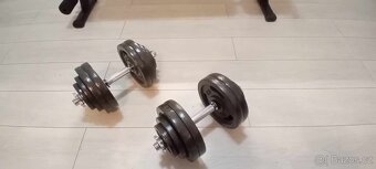 Činky HOP SPORT + posilovací lavice Domyos - 3