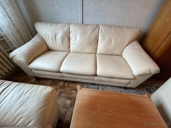 Sedací souprava italská kožená v pěkném stavu - 3