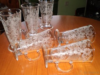 skleničky na kávu - grog - broušené - 6 ks ++nové++ - 3