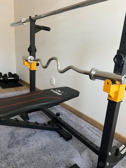 Kompletní sada fitness vybavení – kotouče, osy, lavice - 3