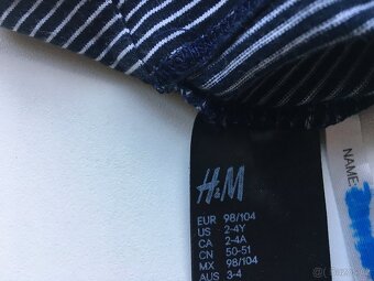 Lehká čepice proužky 98/104 H&M - 3
