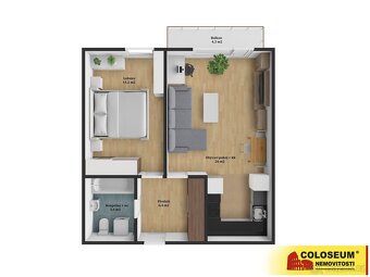 Modřice, OV 2+kk, 50m2, balkon, garáž - byt, ev.č. E2336L022 - 3