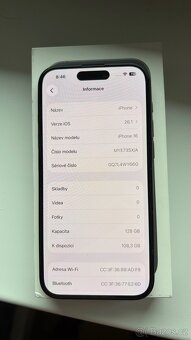 📱 iPhone 16 – 128 GB, černý | jako nový, záruka 1/2027 - 3