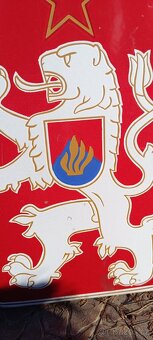 Velká smaltovaná cedule ČSSR lev - 3