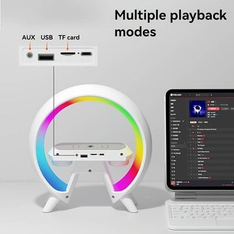 Multifunkční. Nabíjecí. Bluetooth reproduktor. RGB světlo - 3