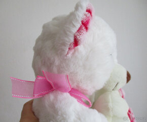 Bílý plyšový medvěd se srdcem I love you 30 cm - 3