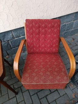 Starožitná křesla - Koželka / Kropáček + stolek - 3