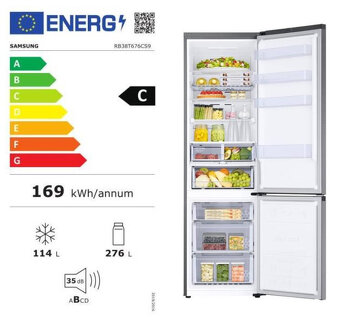 Chladnička s mrazničkou Samsung RB38T676CS9 203cm pův.c.19k - 3