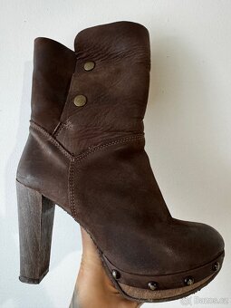 Kozene italske chocolate hnede boty 37 - 3