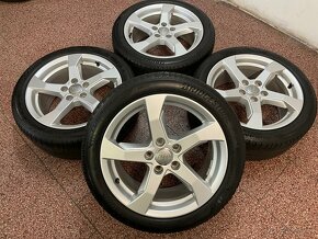 Originalní ALU kola Audi 5x112 r17 letní pneu 4,5mm - 3