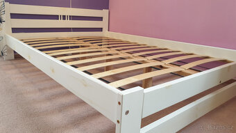 Postel z masivu 140x200 ESM1 bílá s roštem bez matrace - 3