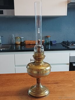 ART DECO STAROŽITNÁ FRANCOUZSKÁ MOSAZNÁ PETROLEJKA GAUDARD - 3
