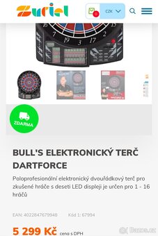 BULL'S ELEKTRONICKÝ TERČ DARTFORCE - 3