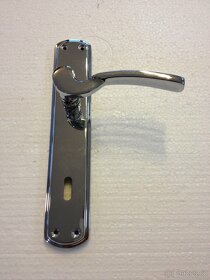 Dveřní klika / kování, stříbrná lesk, rozteč 90mm/23ks - 3
