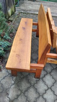 Masivní stůl a lavice set - 3