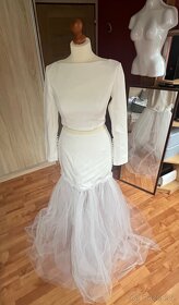 Nové dvoudílné svatební šaty - vel. 36 - 3