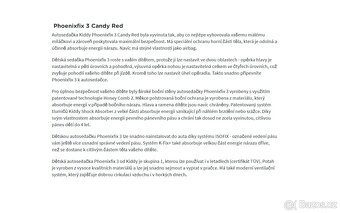 Prodám autosedačku Phoenixfix 3 Candy Red - 3