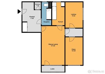 Pronájem pěkného bytu 3 + 1 z lodžií v Liberci, Králův Háj, - 3