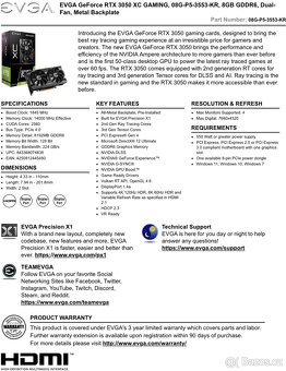 Grafická karta EVGA RTX 3050 8 GB - 3