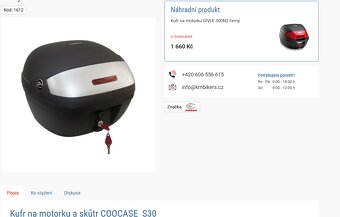 kufr na motorku,skůtr COOCASE S30 černý 30l - 3