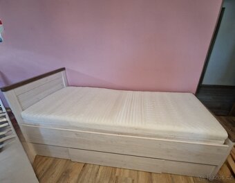 2x postel s úložným prostorem + rošt + matrace - 3