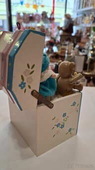 Vintage hrací skříňka s bubnujícím medvidkem, 40let staré, s - 3